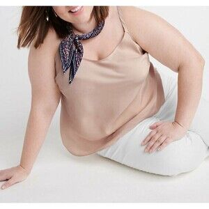 NWT New Ryllace 18 Silk Blouse Cami Blush Pink Tank Camisole Top Plus Adjustable